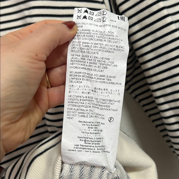 JIL SANDER PLUS LONG SLEEVE STRIPED BACK LOGO T-SHIRT medium - Picture 9 of 12